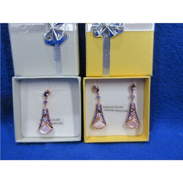 Pendant & Earrings - .925 Silver - Genuine Gemstone