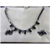 Image 1 : Vintage Le Roy Alaska Black Diamond Necklace & Earrings