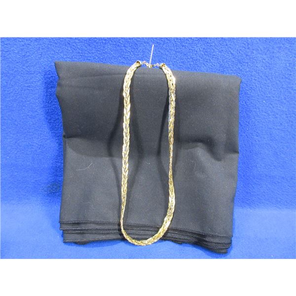 Four Strand 18" Braided Flat Chain Necklace - Gold Plated