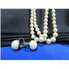 Image 2 : 17" Double Strand Pearl Necklace & Screw Back Earrings