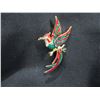 Image 1 : Vintage Bird Pin - Enamel & Rhinestone Brooch