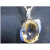 Image 3 : 18 Karat Citrine & Diamond Pendant with 24" 10K Chain