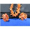 Image 2 : Antique Coral 16" Necklace & Clip-on Earrings