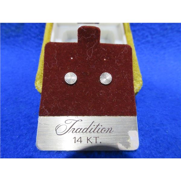 Vintage 14 Karat Gold Earrings - 0.4 Grams Total Weight