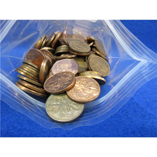 Bag of Canadian Pennies - 1020 Grams Total Weight