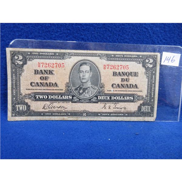1937 Canadian $2 Paper Note
