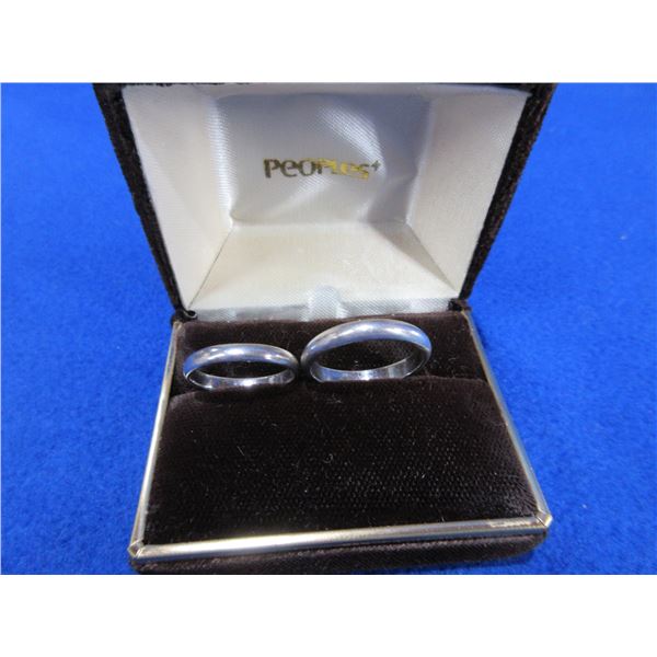 His & Hers Wedding Bands - .800 Silver - Size 9-3/4 & 6-1/2