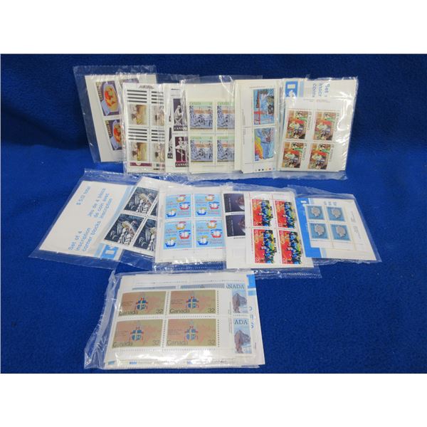 Canadian Stamps - 12 Packages of Inscriptions Corner Blocks