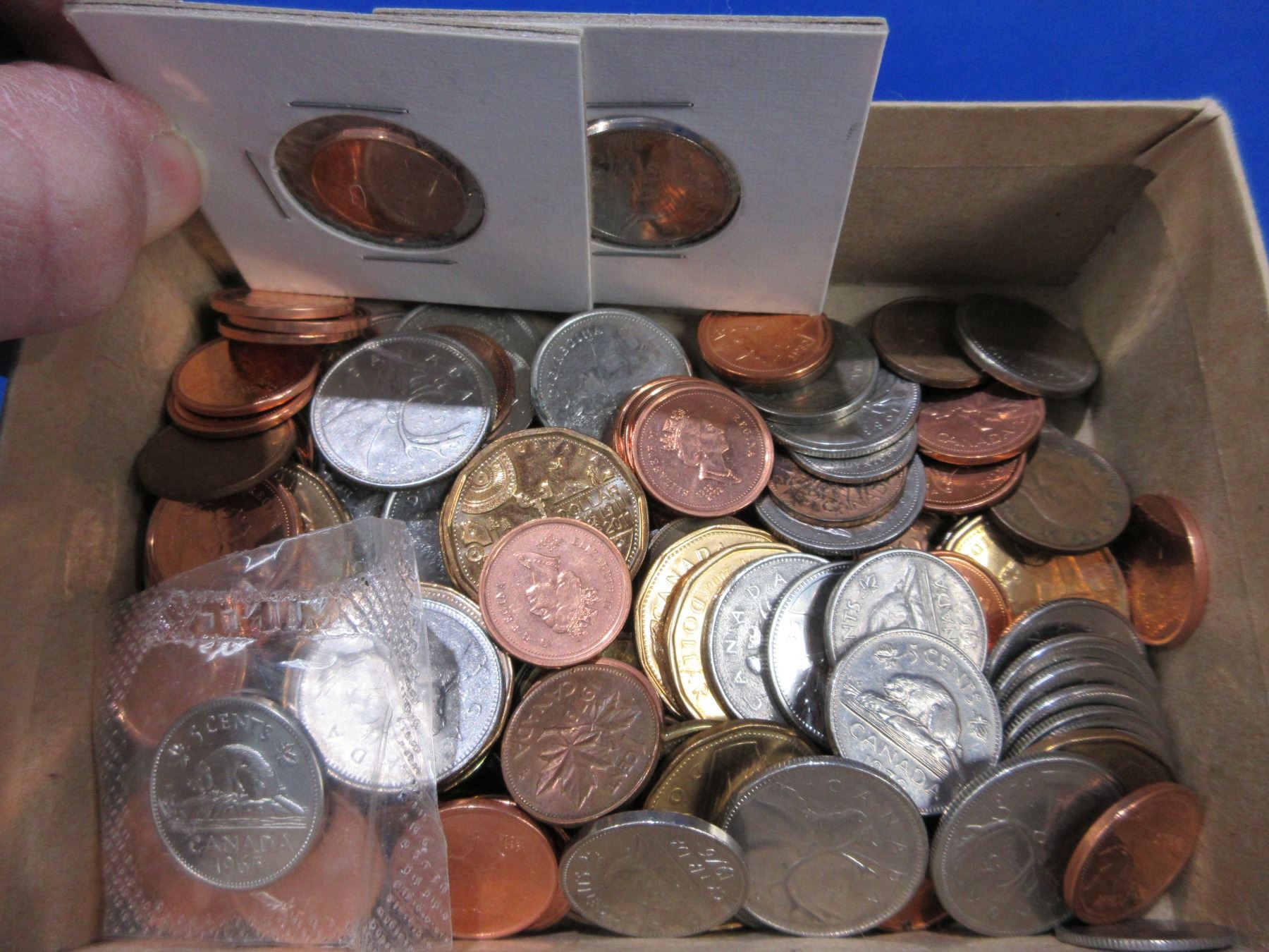 Canadian Coins - Box of Approx. 130 - Assorted Denominations
