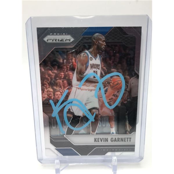 KEVIN GARNETT SIGNED 2016 PANINI PRIZM BASKETBALL CARD (PRO CERT COA)