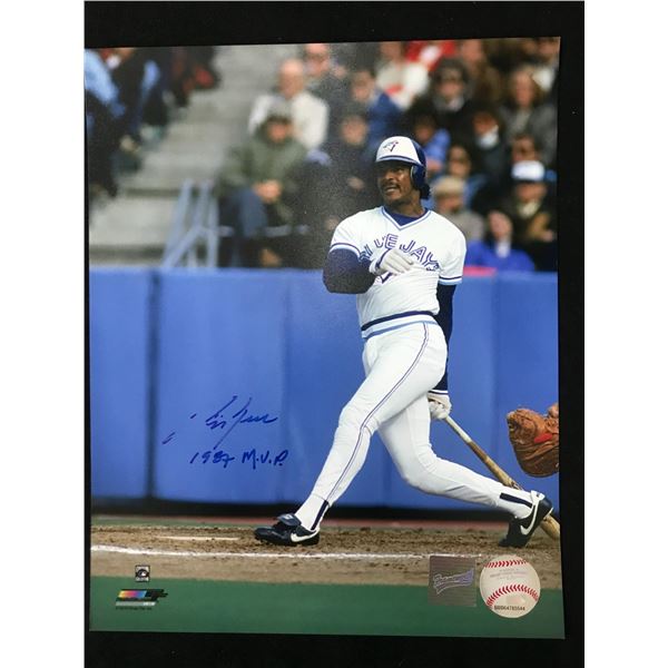 GEORGE BELL SIGNED AND INSCRIBED TORONTO BLUE JAYS 8 X 10 (FRAMEWORTH COA)