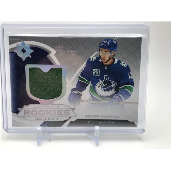 2019-20 UPPER DECK ULTIMATE ROOKIE PATCH QUINN HUGHES 337/399