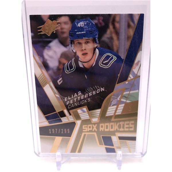 2018-19 UPPER DECK SPX ROOKIES ELIAS PETTERSSON 197/299