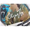 Image 2 : CHRISTIAN MCCAFREY SIGNED CAROLINA PANTHERS SALUTE TO SERVICE HELMET (BECKETT COA)