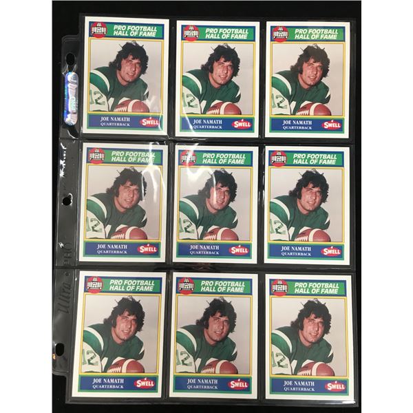 LOT OF 9  JOE NAMATH HALL OF FAME CARDS