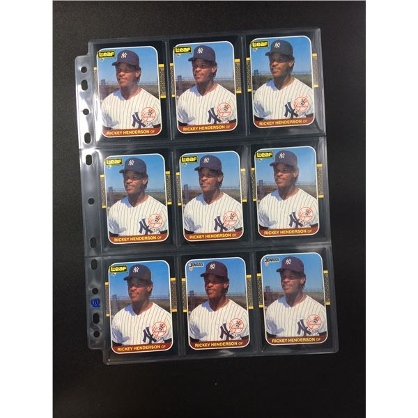 LOT OF 9 RICKEY HENDERSON VINTAGE MLB CARDS