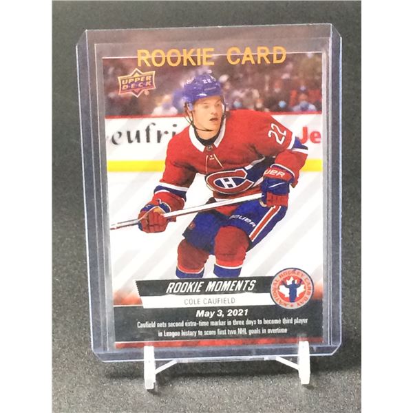 2022 UPPER DECK NHL CARD DAY NO.16 COLE CAUFIELD ROOKIE CARD