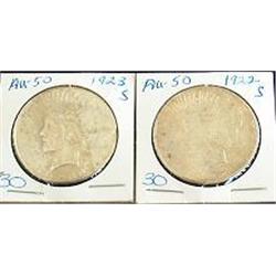 1922 S AND 1923 S PEACE DOLLARS