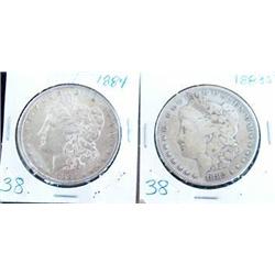 1883 S AND 1884 MORGAN SILVER DOLLARS