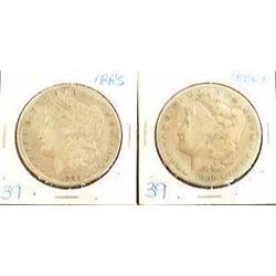 1885 AND 1886 O MORGAN SILVER DOLLARS