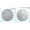 Image 1 : 1921 MORGAN AND 1925 PEACE SILVER DOLLARS