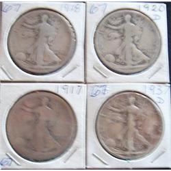 WALKING LIBERTY HALVES(4)
