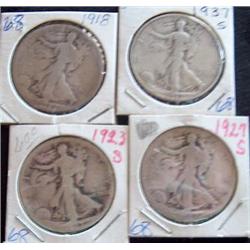 WALKING LIBERTY HALVES (4)