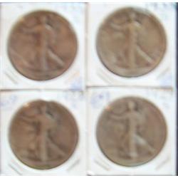 WALKING LIBERTY HALVES (4)