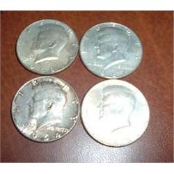 4 SILVER KENNEDY HALVES