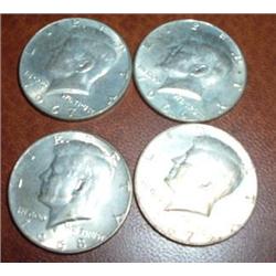 4 SILVER KENNEDY HALVES