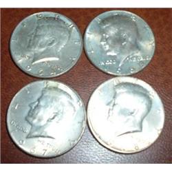 4 SILVER KENNEDY HALVES