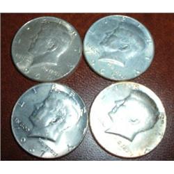 4 SILVER KENNEDY HALVES