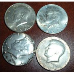 4 SILVER KENNEDY HALVES