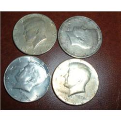 4 SILVER KENNEDY HALVES