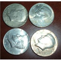 4 SILVER KENNEDY HALVES