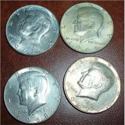 4 SILVER KENNEDY HALVES