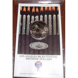 LOS ANGELES BICENTENNIAL BIRTHDAY  DOLLAR & UNITED STATES NICHEK COLLECTOR SET
