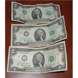 $2.00 BILLS (3 TOTAL)