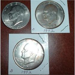 3 EISENHOWER DOLLARS