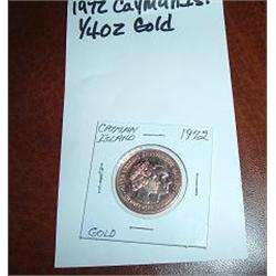1972  1/4 OZ. GOLD COIN , CAYMAN ISLANO