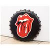 Image 1 : ROLLING STONES BOTTLE CAP CLOCK 15" DIA