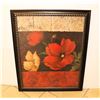 Image 1 : FLOWERS PRINT FRAMED 25X31"