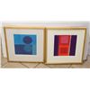 X2 ABSTRACT ART PRINTS FRAMED 19X19"