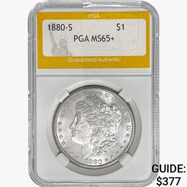 1880-S Morgan Silver Dollar PGA MS65+