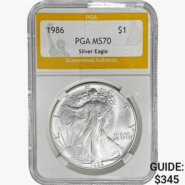 1986 American 1oz Silver Eagle PGA MS70