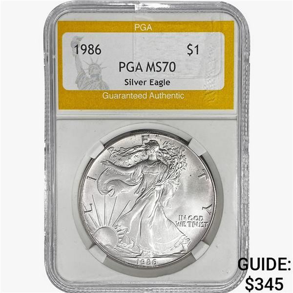 1986 American 1oz Silver Eagle PGA MS70