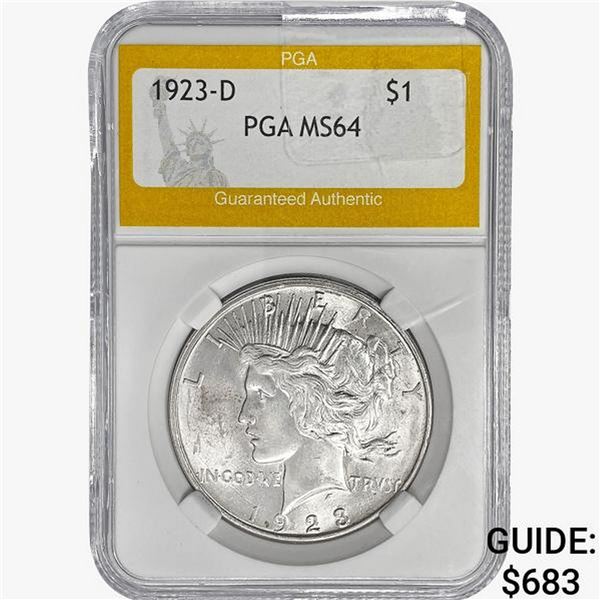 1923-D Silver Peace Dollar PGA MS64