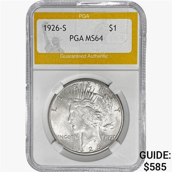 1926-S Silver Peace Dollar PGA MS64