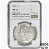 Image 1 : 1891 Morgan Silver Dollar NGC MS61