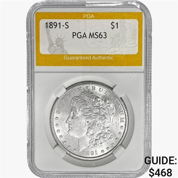 1891-S Morgan Silver Dollar PGA MS63